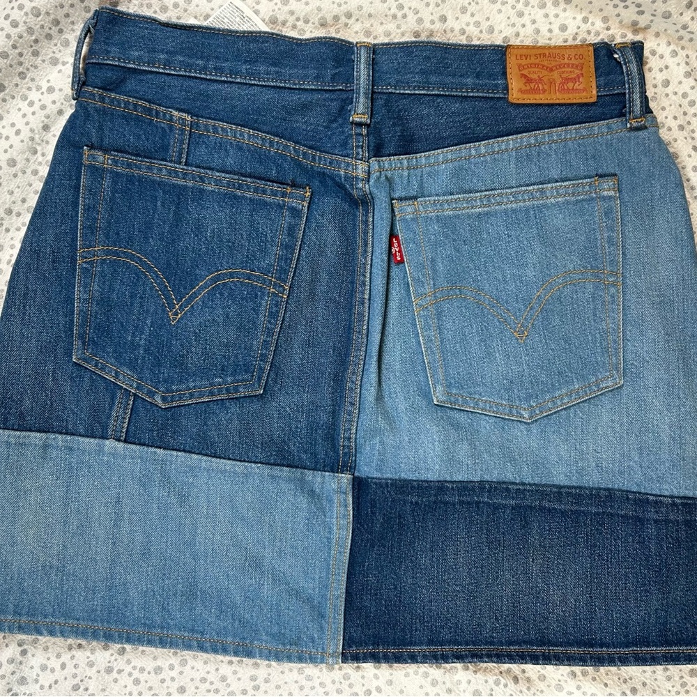 Anthropologie Levi's 90s Style Patchwork Everyday Denim Mini Skirt Sz 29